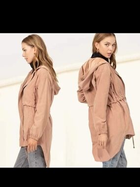 HYFVE ,Light Mauve Hooded  Jacket -size S Women's